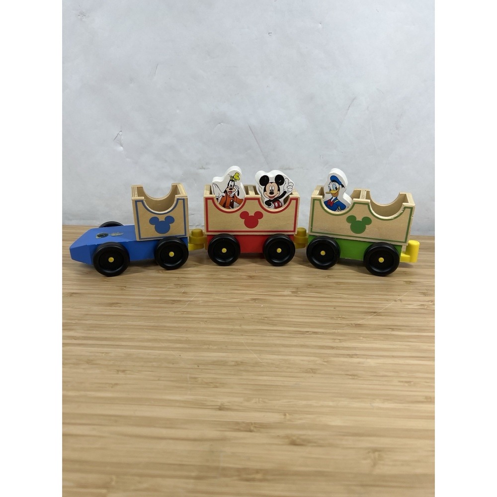Melissa & Doug Disney Wooden Train Mickey Goofy Donald Engine Cars
